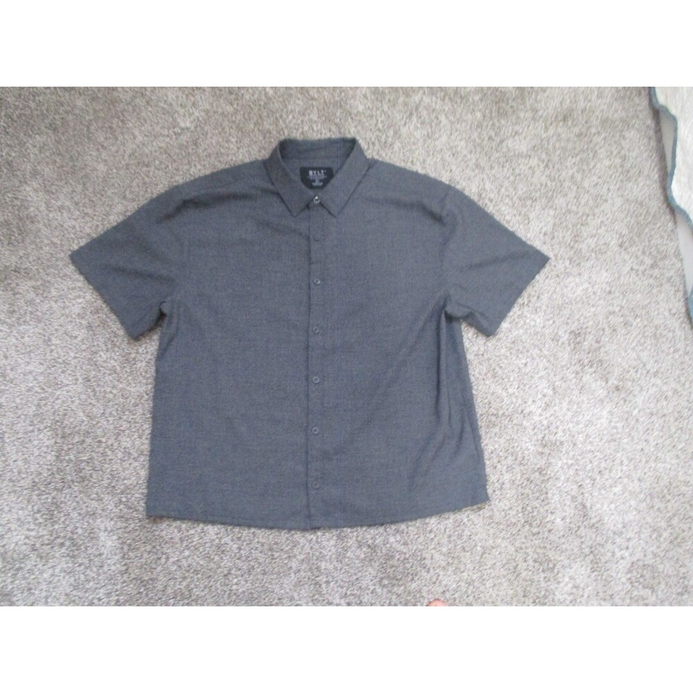 BYLT Premium Basics Vista Short Sleeve Button Down Mens 2XL Gray Shirt